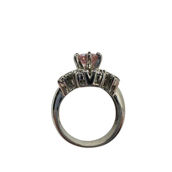 Pink Cubic Zirconia Ring - Picture 2 of 4